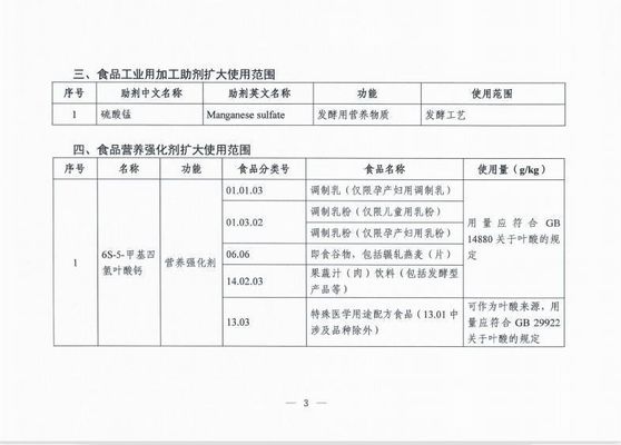 고순도 5 메틸테트라히드로포라트 칼슘 분말 CAS 151533-22-1 금속 포장용
