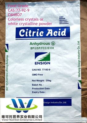 효율성 Ctric Acid anhydrous Formula C6h8o7 CAS 77-92-9 정상 저장 방법