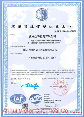 HALAL 나트륨 히알루나트 pH 6.6에서 미생물 발효로 얻은 CAS 9067-32-7